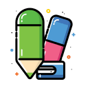 pen rubber sharpener icon